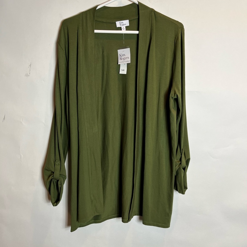 Soft stretchy green cardigan
